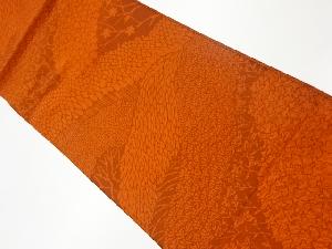 草木に花々模様織出し全通洒落袋帯